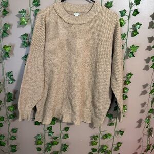 Cozy Tan Knit Women's Sweatshirt